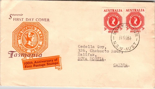 Australia 1953 Tasmania 100th PO Ann FDC - Z12730