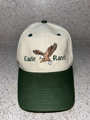 Eagle Ranch Strapback Hat off White And green embroidered Baseball Cap 