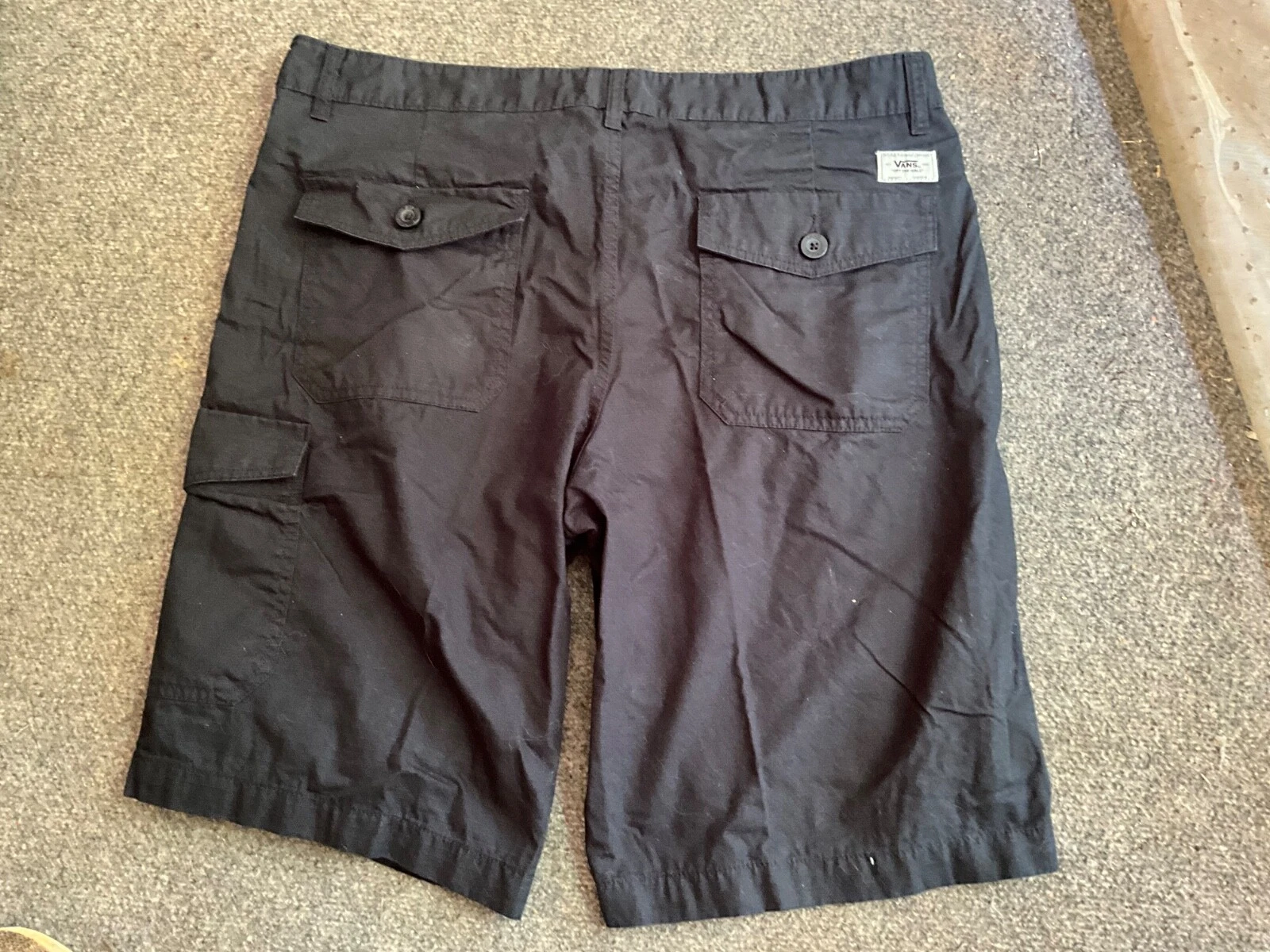 Vans Pantaloncini Uomo 38 X 11 Nero Pantaloncini Cargo Skateboard 