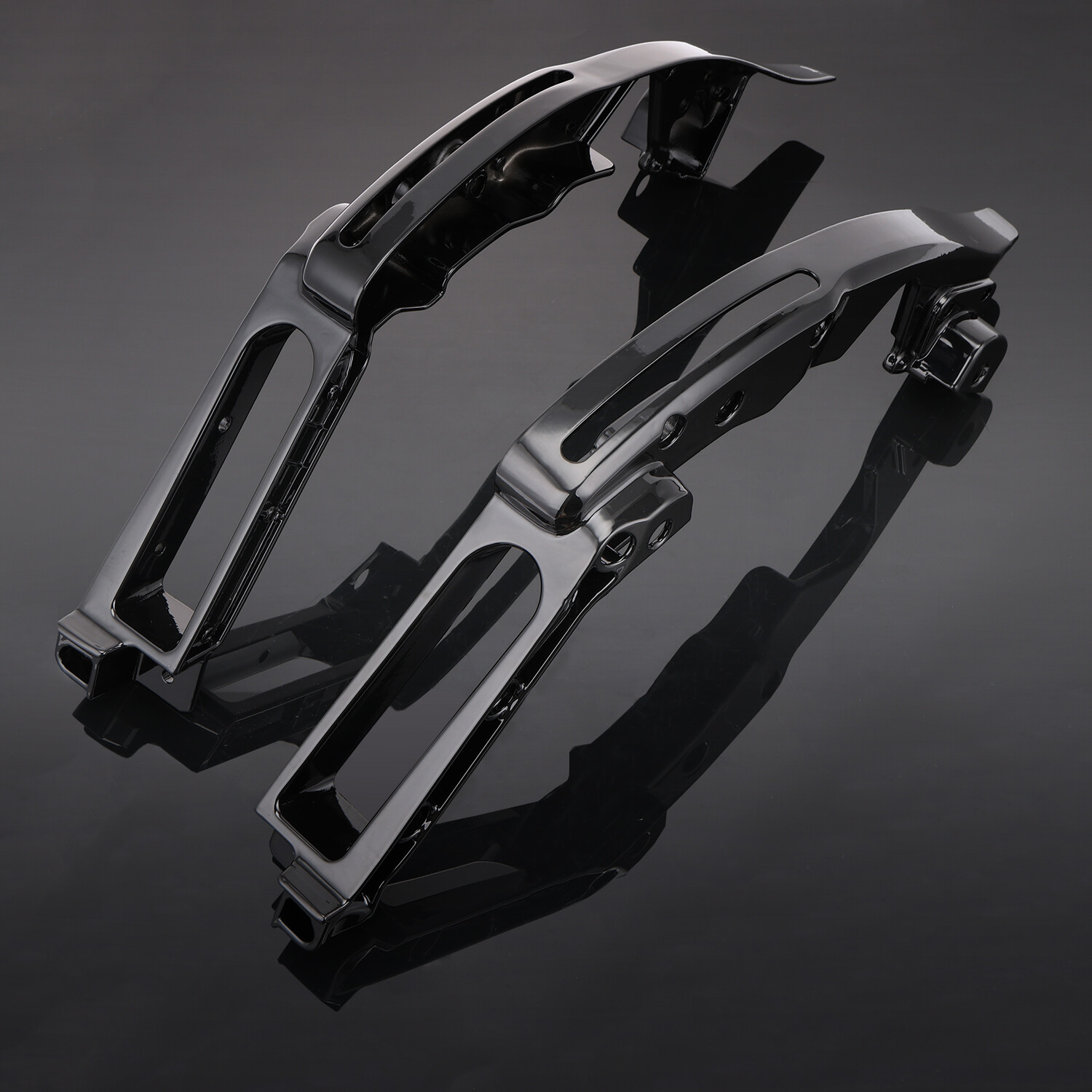 Gloss Black Fender Support Kit For Harley Touring FLHT CVO Street Glide 2014-24
