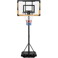Basketball Hoop Portable Basket Goal System Height Adjustable 7.4-8.4' for Kids 
