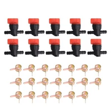 10Pcs 1/4" Straight In-Line Gas Motorcycle Fuel Shut-off/Cut-off Valves Petcock