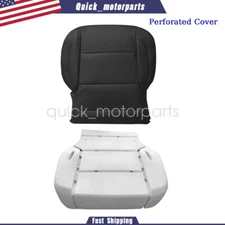 Driver Bottom Seat Cover PERF Black Foam Pad For 14-19 Chevy Silverado Sierra