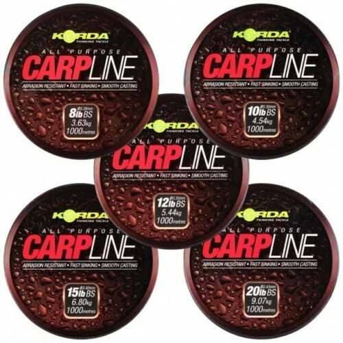Korda Carp Line Fishing Monofilament Mainline 1000m *All Breaking Strains* NEW - Picture 1 of 4
