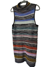 Anthropologie L knit striped dress sleeveless