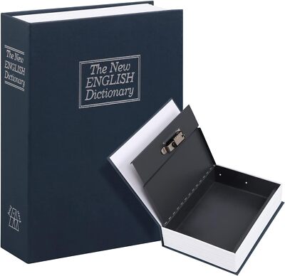 Safe Lock Box Book Metal Fire Proof Secret Money Hidden Gun Cash Combination New