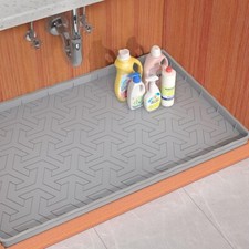 Under Sink Mat for Kitchen Waterproof 34 x 22 Under Sink and Protector Grey Drip