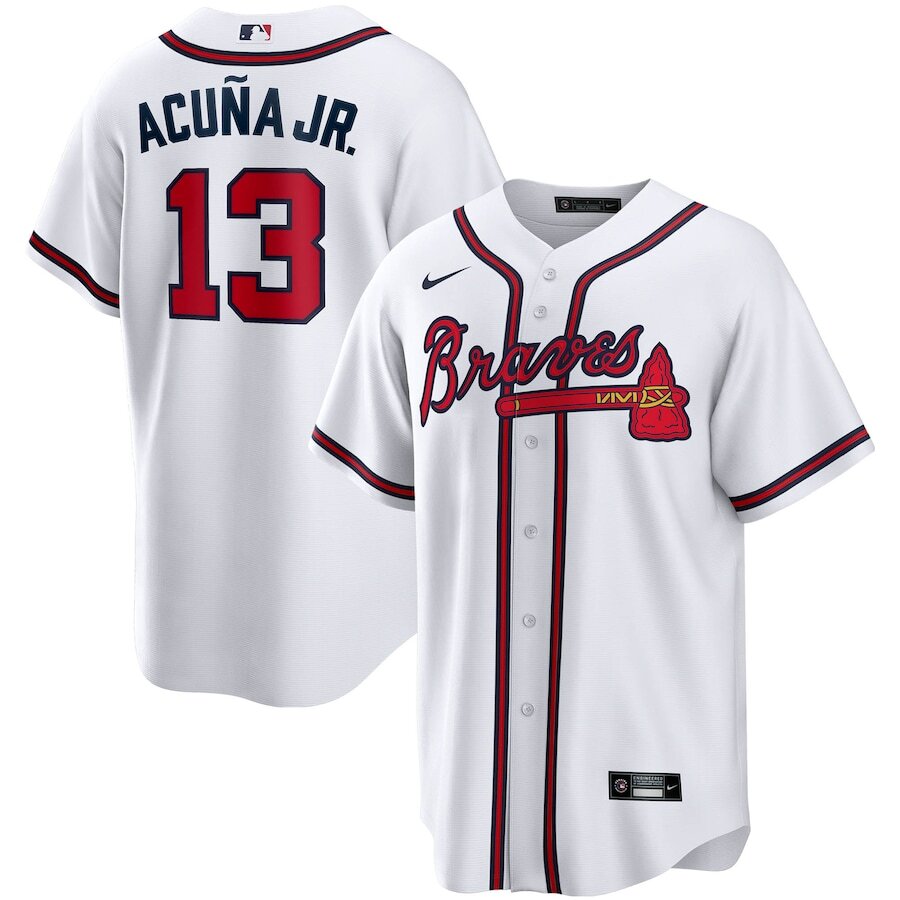 Atlanta Braves Ronald Acuna Jr #13 Nike White Home 2025