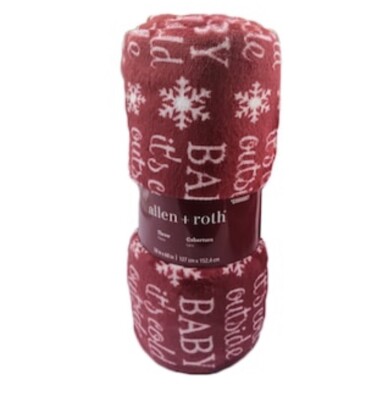 NEW! Allen & Roth Baby It s Cold Outside Fleece Throw - 50in x 60in