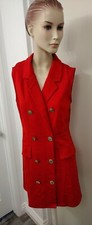 NEW Vintage Lac Bleu Red Tuxedo Body Con Dress( Large) Y2K