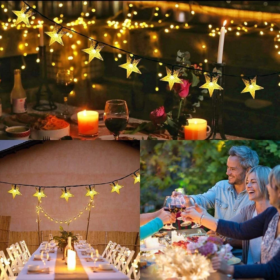 LED Solar String Lights Outdoor Garden Yard Decor Lamp Waterproof Fairy Light - Image 3 of 4