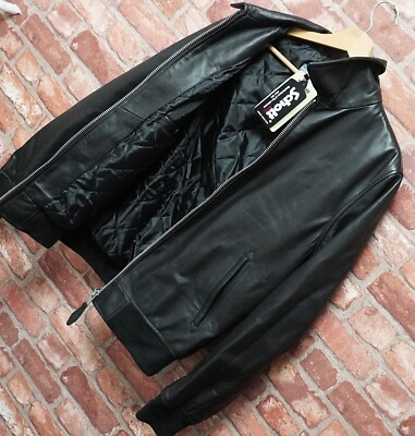Schott Nyc Lc Detroit Mens Black Leather Jacket Bomber Lambskin Aviator