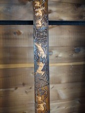 Dakota Western Cowhide Leather Belt Brown Deer Scene Tooled 28" Vintage NOS