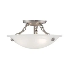 Livex Lighting 4272 Nickel Oasis 3-Light Semi-Flush Ceiling Fixture