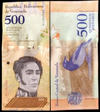 VENEZUELA 500 Bolivares 2018 World Paper Money UNC Currency Bill
