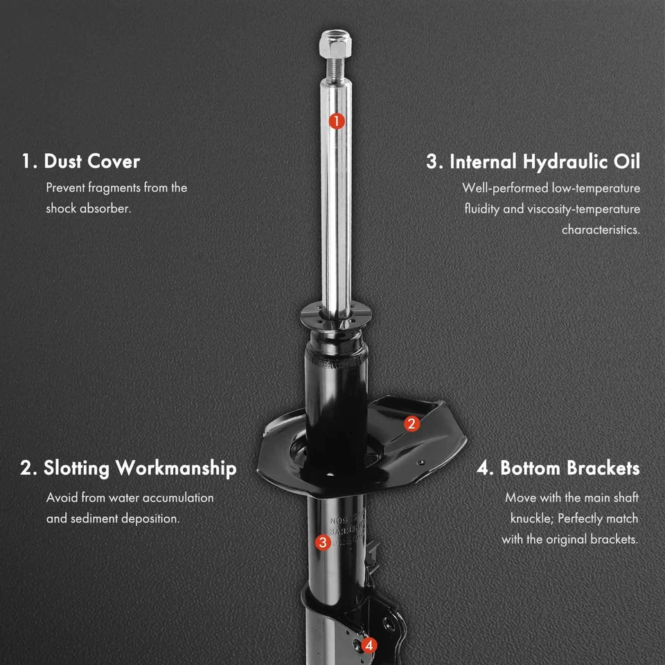 2x Front Left & Right Side Shock Absorber for Suzuki Esteem 1995-2002 4160160G10 - Image 3 of 4