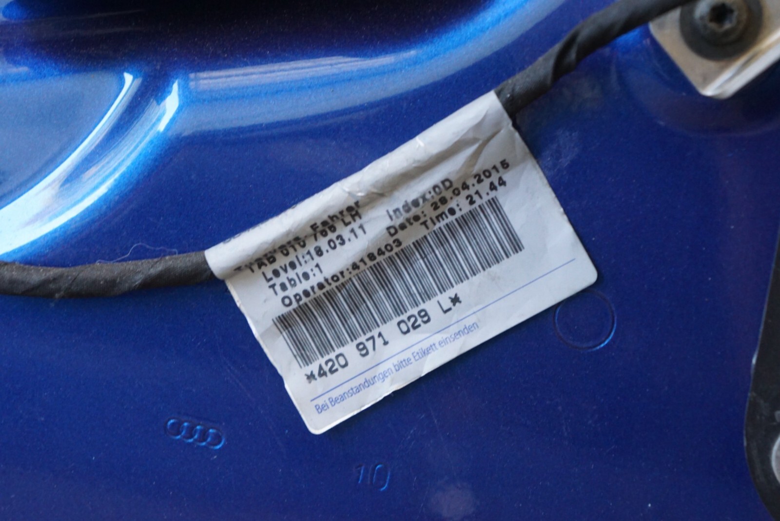 2008 - 2015 AUDI R8 COUPE LEFT DRIVER SIDE DOOR SHELL SKIN ASSEMBLY OEM +NOTE