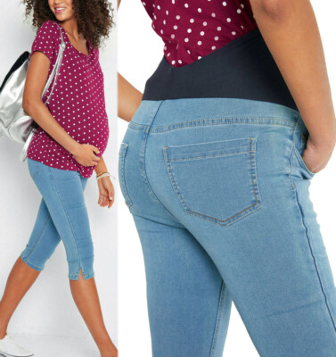 Softe Umstands-Capri Jeans 3/4 Hose Bauchband Gr. 52 Neu D-978008