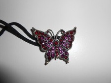 Vintage Butterfly Hair Tie. Faux Gems.