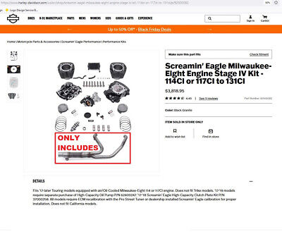 Milwaukee-Eight Engine Stage IV Kit - 114/117CI to 131CI