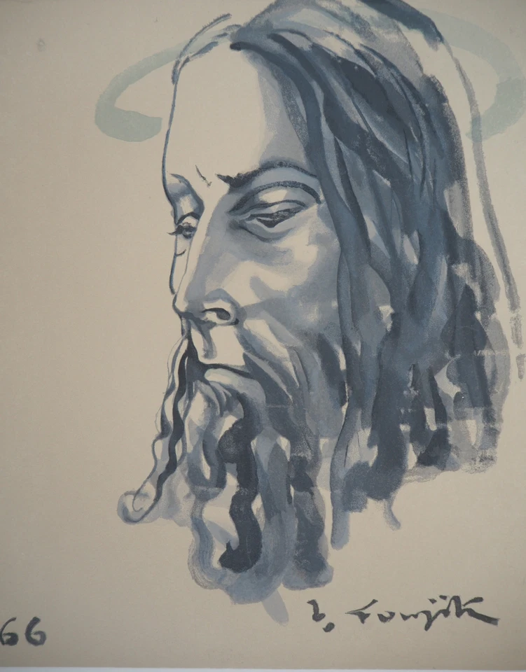 Léonard Tsuguharu FOUJITA : Le Christ, Gravure originale sur bois SIGNEE (1966) - Photo 4/4