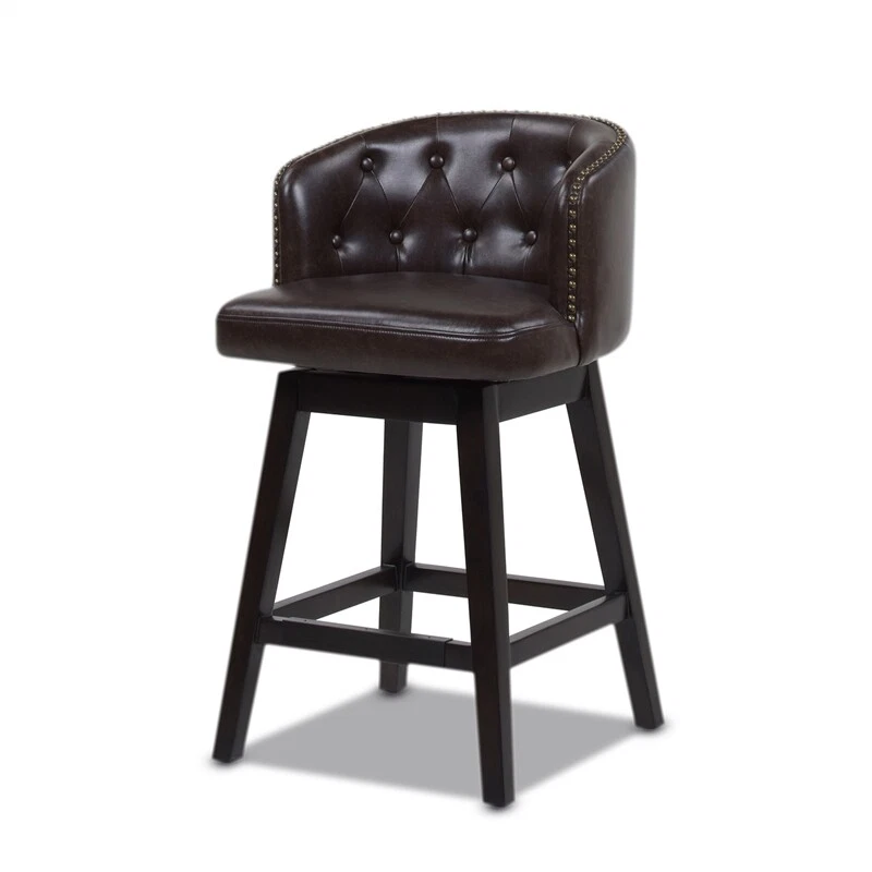 Leather swivel counter 2024 height bar stools