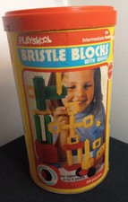 Vintage 1976 Playskool Playschool Bristle Blocks Building Set Can Kids /87j