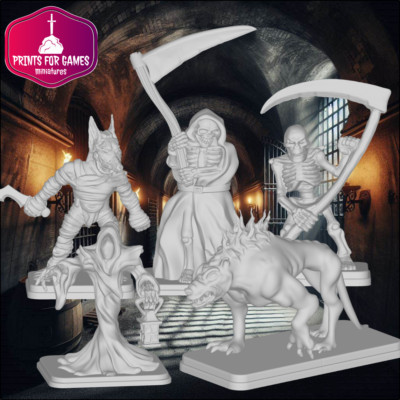 UNTOTE SKELETT MUMIE ZOMBIE VAMPIR Figuren Minis Resin für Tabletops HeroQuest