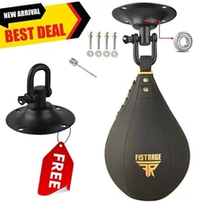 FISTRAGE Speed Ball Boxing Leather MMA Muay Thai Training Punching bag Swivel