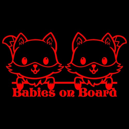 8.5" BABIES ON BOARD FOX v2 Vinyl Decal Sticker Car Laptop Baby Twins Boys Boy - Picture 26 of 31