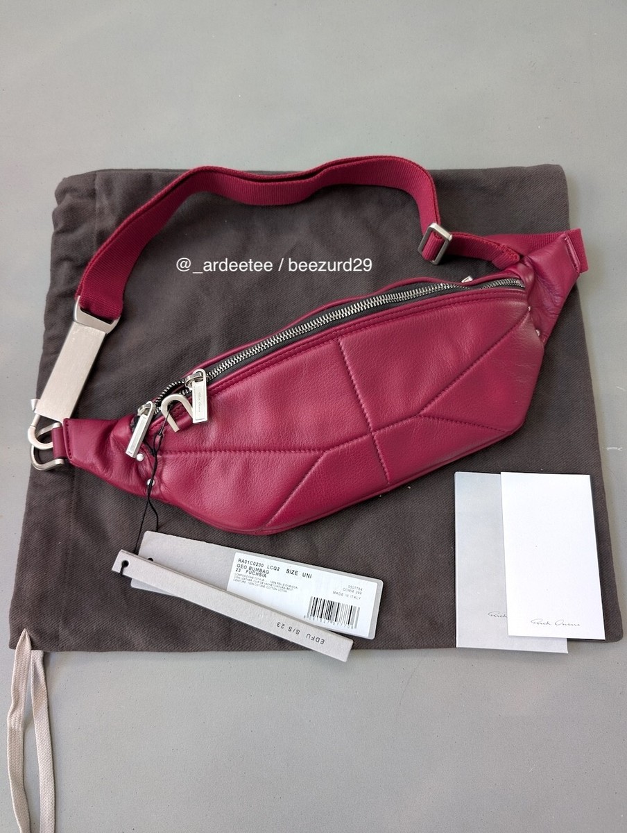 RICK OWENS 黒 レザー BUMBAG RICK OWENS(リックオウエンス) GEO