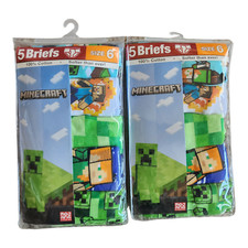 10 Pack Minecraft Cartoon Boys Underwear Briefs 100 Cotton Size 6 Mojang NEW