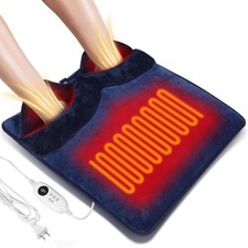 Electric Foot Warmer with Dual Heating Elements Full 20 x20", Navy