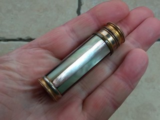 Ancien Vaporisateur de Parfum Laiton doré Nacre Le KID Marcel Franck Années 20