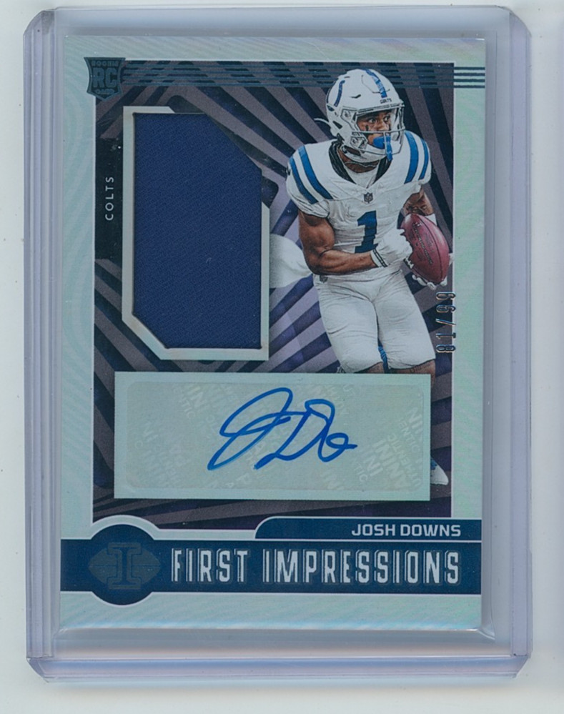 2023 Panini Illusions Josh Downs Rookie First Impressions Jersey Auto 81/99