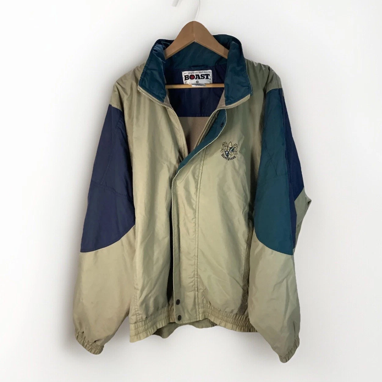 Tan Teal Purple BOAST Lightweight Jacket Windbreaker W/ Fleece Inner
