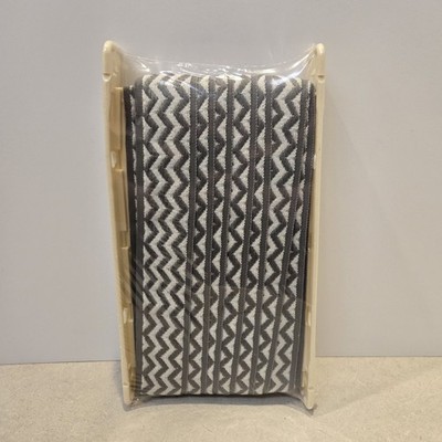 Conso Simplicity Trim 2'' White Gray Zig Zag Sewing Upholstery 12 yds C15P05