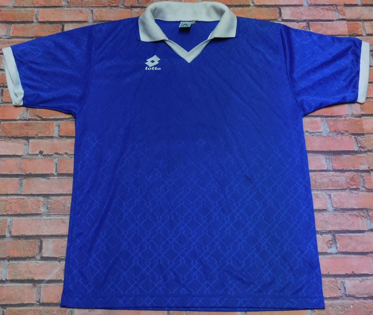Maillot De Football Vintage Lotto - Homme Taille XL - Bleu Manches Longues - N°4 - Très Bon état