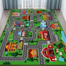 Kids Carpet Playmat Rug 78.7"x59", Car Rug for Kids Cars, Non-Slip Town City ...