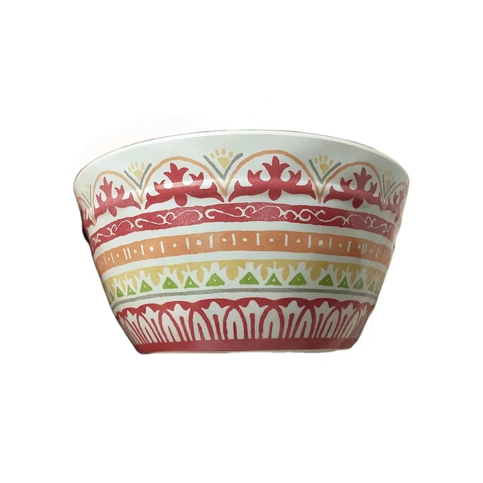 Conjunto de 3 tigelas florais de melamina limiar 6 X 2,75 polegadas vermelho boêmio - Imagem 2 de 4