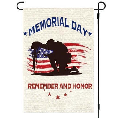 Memorial Day Patriotic Garden Flag 12x18 Inch Double Sided for Outside, Remem...