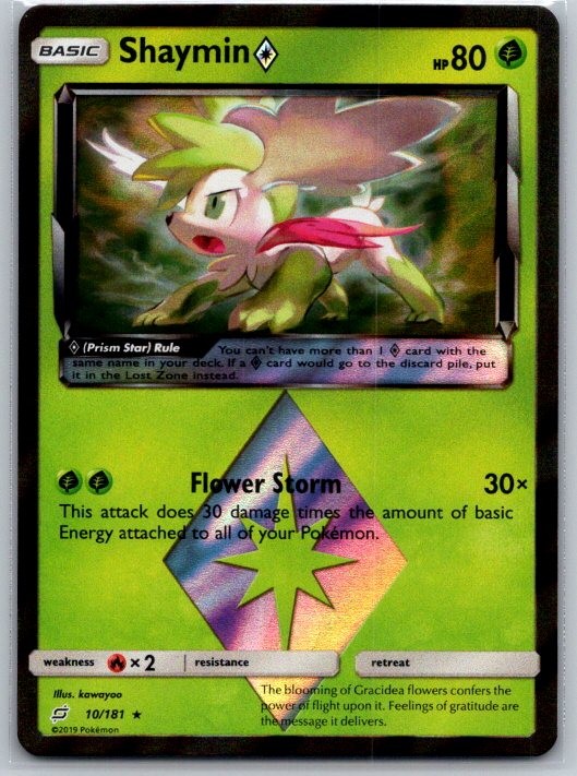 Shaymin ◇ 10/181 Prism Star Rare Team Up Pokemon Holo Near Mint
