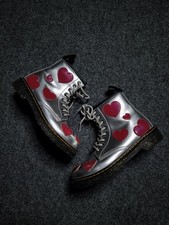 Dr.Martens Youth 1460 Glitter Star Patent Lace Up Boots Size EU 33,UK 1 US 2