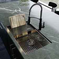 Fusion 31 In. Undermount Workstation 18-Gauge Single Bowl Stainless Steel Kitche
