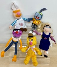 Set of 5 Muppets mini plush toys inc Fozzie, Swedish Chef, Gonzo, Animal & Piggy