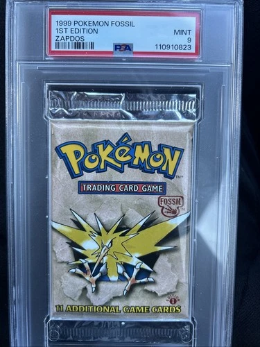 1999 Pokemon Fossil 1st Edition – PSA 9 Booster Pack Sealed – Zapdos