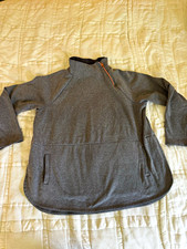 Men's Gray Fleece 1/4 Zip Mock Neck Pullover Sweatshirt with Pockets