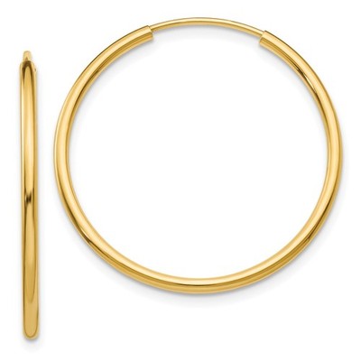 14 Karat Gelbgold Creolen Damen rund poliert minimalistisch leicht fein