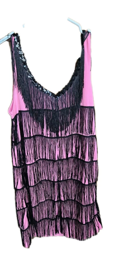 Disfraz Roaring Años 20 Jazz Rosa Aleta Mujer M/LFats Tallas (8-12) Vestido Solo Foto 4 de 4