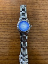 Relic Wet Women ZR11598 Blue Dial Date Silver Tone Quartz Watch New Battery